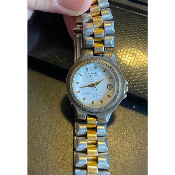 VTG Women's Anne Klein Watch, Two Tone Link Band, WR, Date - Picture 1 of 2